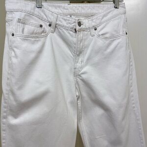 H&M &Denim Low Waist Baggy white Denim Jeans size 10
